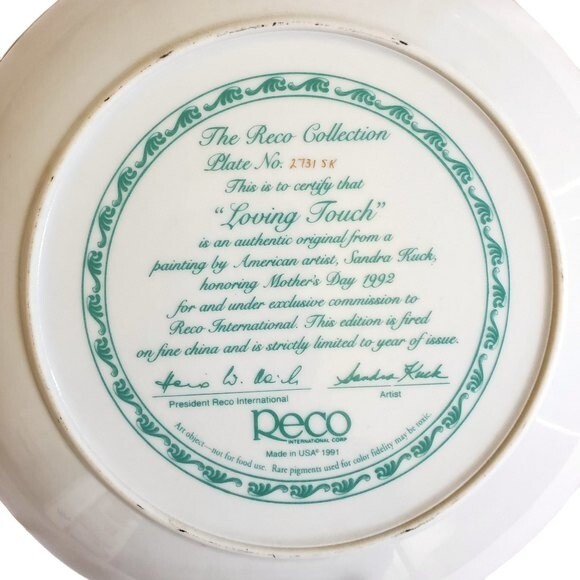 Loving Touch by Sandra Kuck collector plate # 2731 sk - Picture 3 of 5